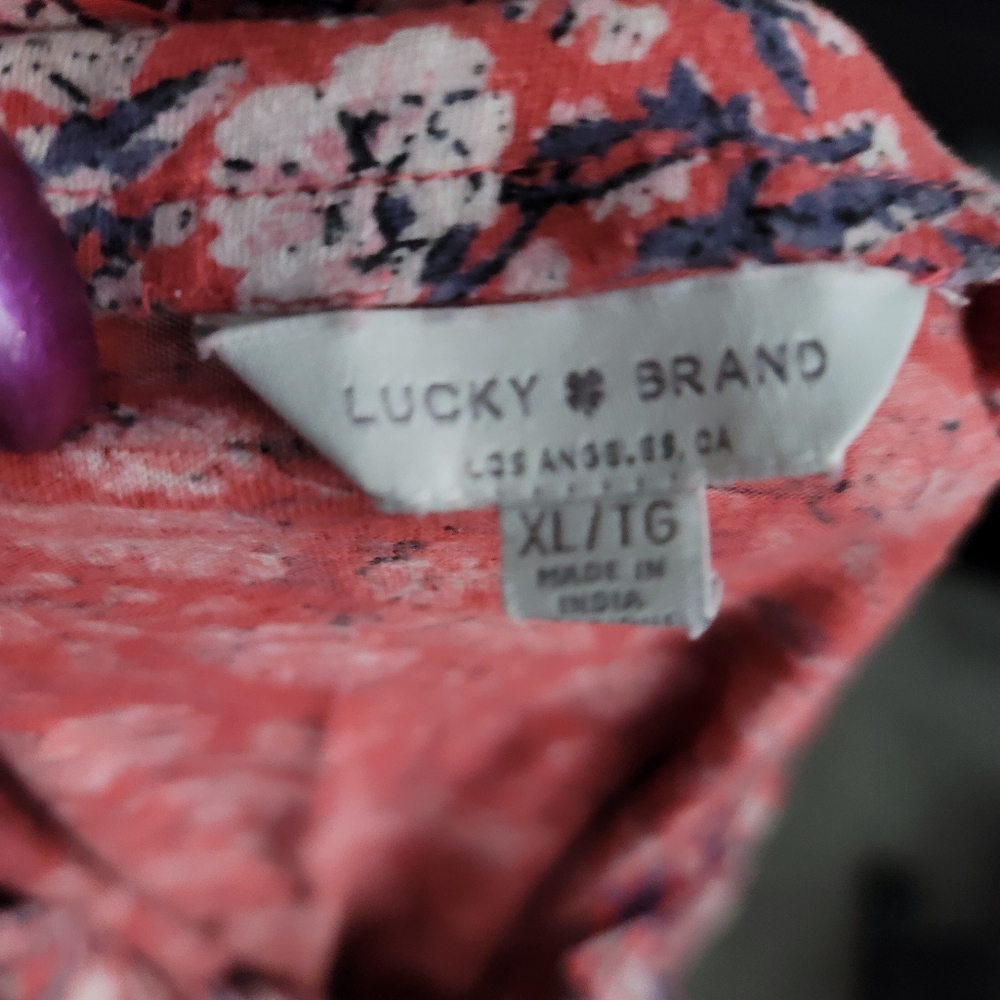 Lucky Brand Red Floral Women's Top - Picture 5 of 5